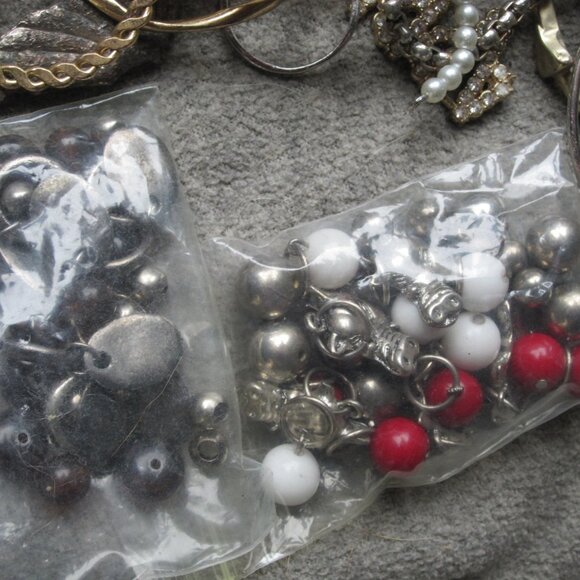 mixed Jewelry Lot, 1.2 Pounds, rings, necklaces, etc. - Picture 2 of 9